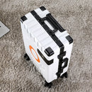 Conjuntos de bagagem emoldurado de alumínio, roda universal, mala de mão, fechadura de combinação, estojo de viagem, estudante, haste de tração