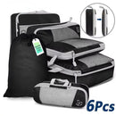 6 pçs viagem comprimidos embalagem cubos organizador de armazenamento conjunto com saco de sapato malha visual bagagem portátil leve mala saco