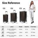 Urecity luxo retro 3 pçs conjunto de bagagem couro falso artesanal 20 polegada & 24 polegada & 28 polegada bagagem mala viagem conjunto