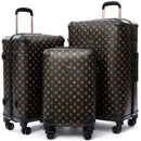 Urecity luxo retro 3 pçs conjunto de bagagem couro falso artesanal 20 polegada & 24 polegada & 28 polegada bagagem mala viagem conjunto