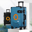 Conjuntos de bagagem emoldurado de alumínio, roda universal, mala de mão, fechadura de combinação, estojo de viagem, estudante, haste de tração