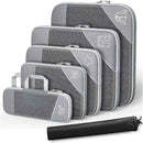 6 pçs viagem comprimidos embalagem cubos organizador de armazenamento conjunto com saco de sapato malha visual bagagem portátil leve mala saco