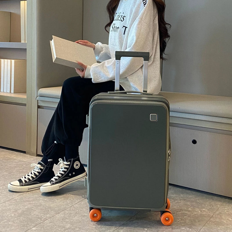 Conjuntos de bagagem multifuncional trole caso de viagem expansível com suporte de copo carregamento usb caso de embarque conjunto mala