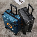 Conjuntos de bagagem emoldurado de alumínio, roda universal, mala de mão, fechadura de combinação, estojo de viagem, estudante, haste de tração